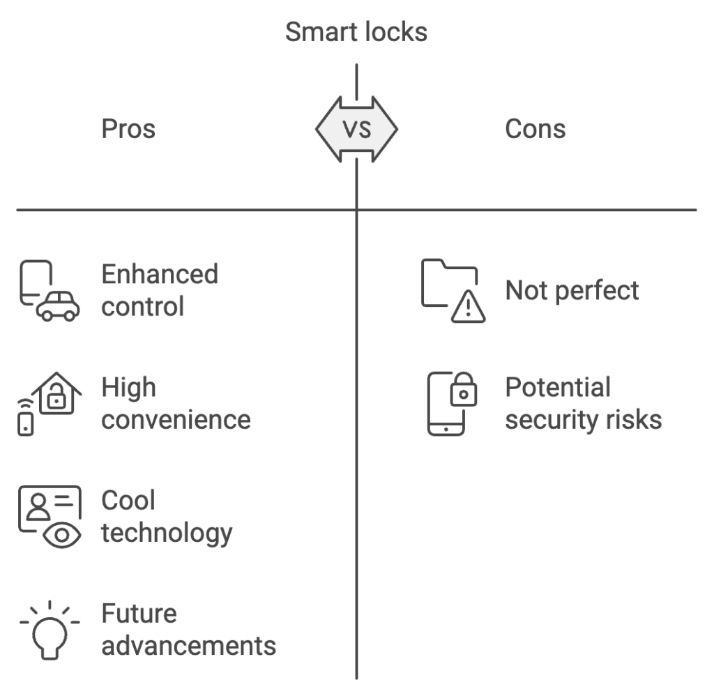 Illustration of Smart Locks features, pros and cons